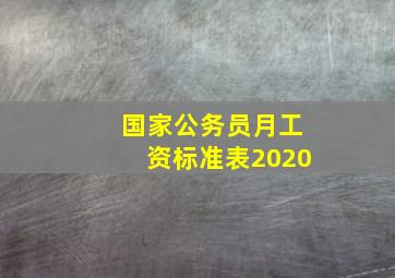 国家公务员月工资标准表2020