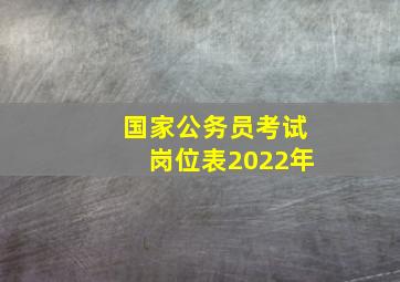 国家公务员考试岗位表2022年