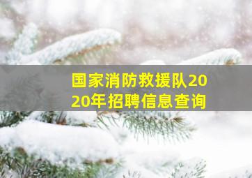 国家消防救援队2020年招聘信息查询