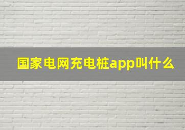 国家电网充电桩app叫什么