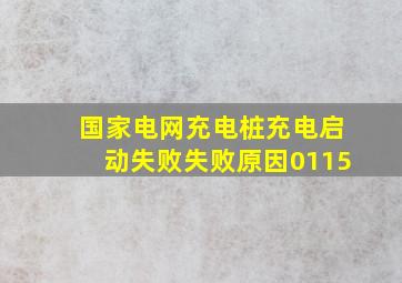 国家电网充电桩充电启动失败失败原因0115