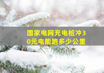 国家电网充电桩冲30元电能跑多少公里