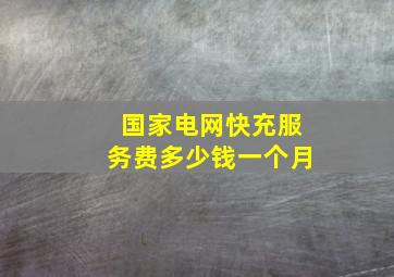 国家电网快充服务费多少钱一个月