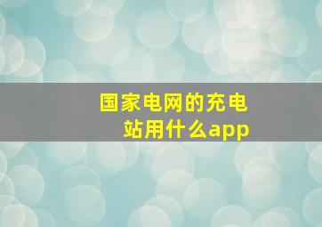 国家电网的充电站用什么app