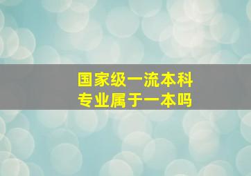 国家级一流本科专业属于一本吗