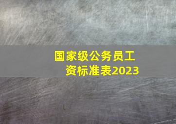 国家级公务员工资标准表2023