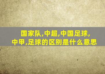 国家队,中超,中国足球,中甲,足球的区别是什么意思