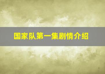 国家队第一集剧情介绍