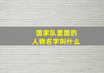 国家队里面的人物名字叫什么