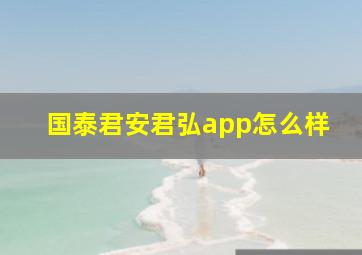 国泰君安君弘app怎么样