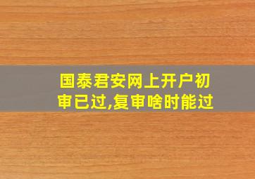 国泰君安网上开户初审已过,复审啥时能过