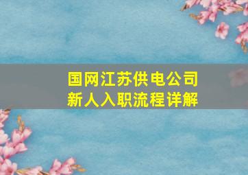 国网江苏供电公司新人入职流程详解