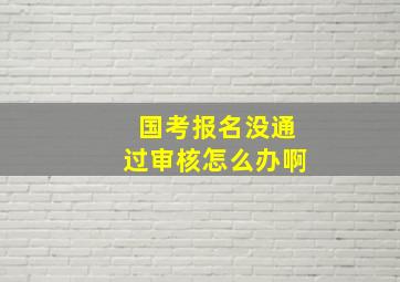 国考报名没通过审核怎么办啊