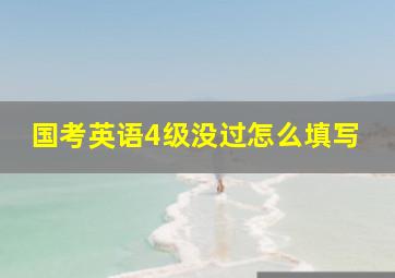 国考英语4级没过怎么填写