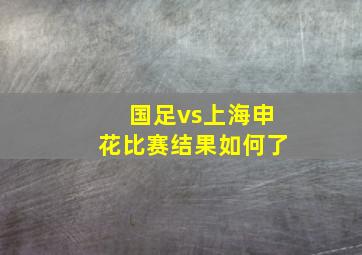 国足vs上海申花比赛结果如何了