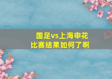 国足vs上海申花比赛结果如何了啊