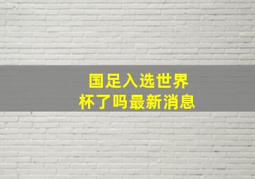 国足入选世界杯了吗最新消息