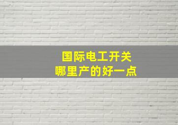 国际电工开关哪里产的好一点