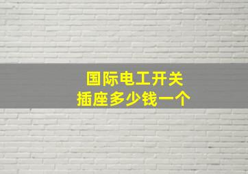 国际电工开关插座多少钱一个