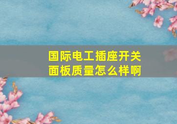 国际电工插座开关面板质量怎么样啊