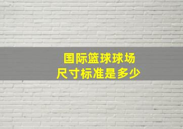 国际篮球球场尺寸标准是多少