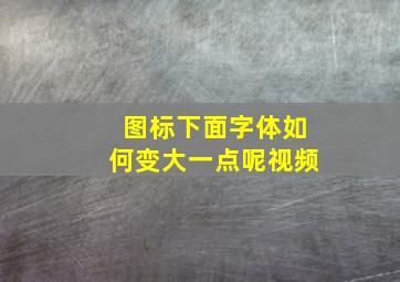 图标下面字体如何变大一点呢视频