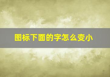 图标下面的字怎么变小