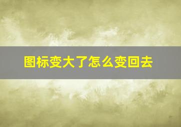 图标变大了怎么变回去