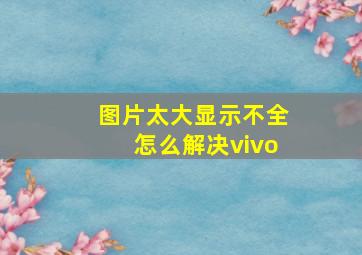 图片太大显示不全怎么解决vivo