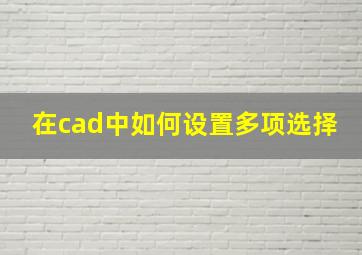 在cad中如何设置多项选择