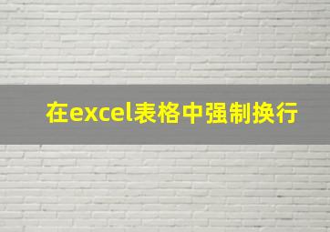 在excel表格中强制换行