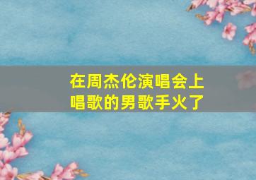 在周杰伦演唱会上唱歌的男歌手火了