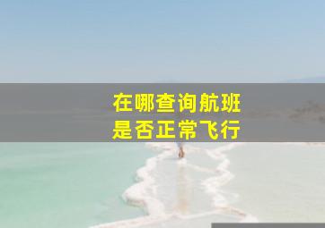 在哪查询航班是否正常飞行