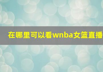 在哪里可以看wnba女篮直播