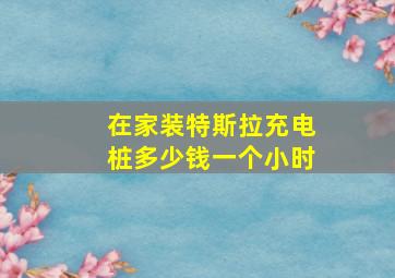 在家装特斯拉充电桩多少钱一个小时