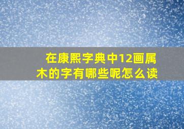 在康熙字典中12画属木的字有哪些呢怎么读