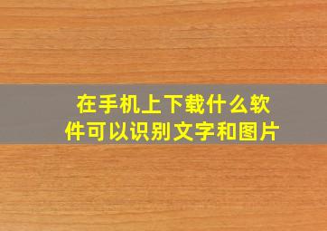 在手机上下载什么软件可以识别文字和图片