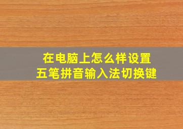 在电脑上怎么样设置五笔拼音输入法切换键