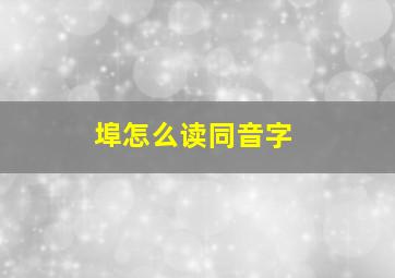 埠怎么读同音字