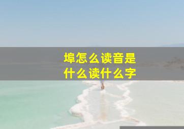 埠怎么读音是什么读什么字