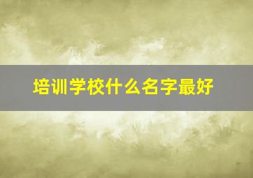 培训学校什么名字最好