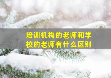 培训机构的老师和学校的老师有什么区别