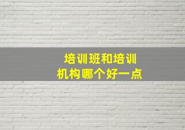 培训班和培训机构哪个好一点