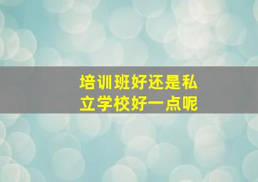 培训班好还是私立学校好一点呢