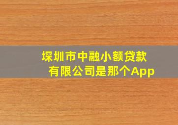 堔圳市中融小额贷款有限公司是那个App