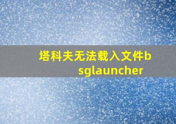 塔科夫无法载入文件bsglauncher