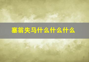 塞翁失马什么什么什么