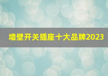 墙壁开关插座十大品牌2023