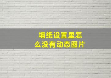 墙纸设置里怎么没有动态图片