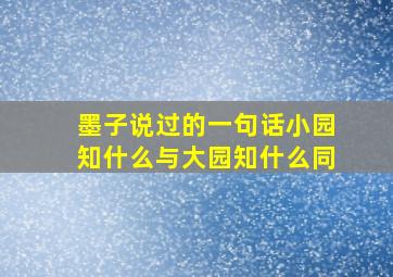 墨子说过的一句话小园知什么与大园知什么同